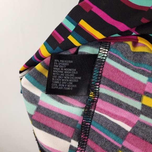 Worthington Womens Short Sleeve Pleated Striped Multi-Colored Blouse Size M - Picture 7 of 7